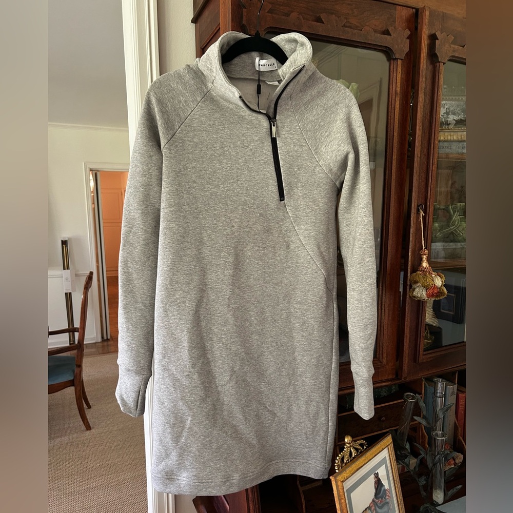 Marcella Alani Long Sleeve Sweatshirt Dress Melange Grey Small NWT